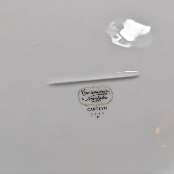 Noritake Carolyn Oval Serving Platter White Blue Floral Silver Trim Porcelain - Picture 11 of 13